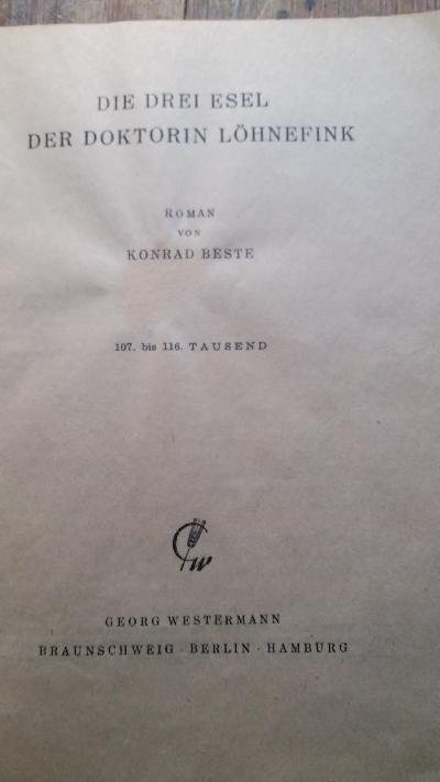 Die drei Esel der Doktorin Löhnefink - Front Cover