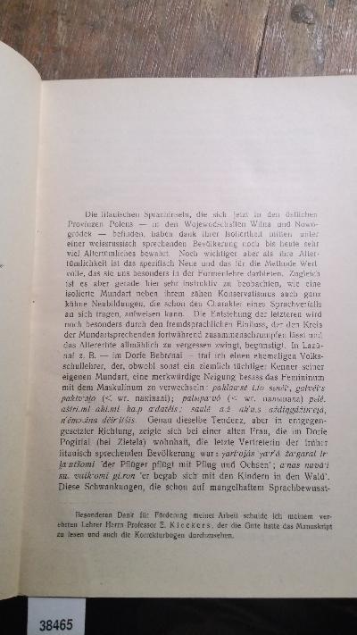 Litauische Mundartliche Texte aus der Wilnaer Gegend - Front Cover
