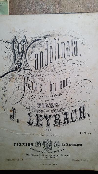 Konvolut von Notenblättern um 1870 im wesentlichen aus Warschau, Julien Müller und St. Petersburg, M. Bernard/ Büttner - Front Cover