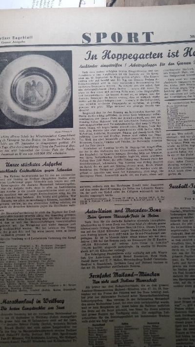 Berliner Tageblatt Nr. 434 - 451 des 66. Jahrgangs - Front Cover