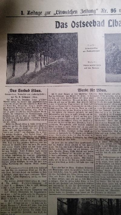 Libausche Zeitung  Werbe - Nummer für das Ostseebad Libau - Front Cover