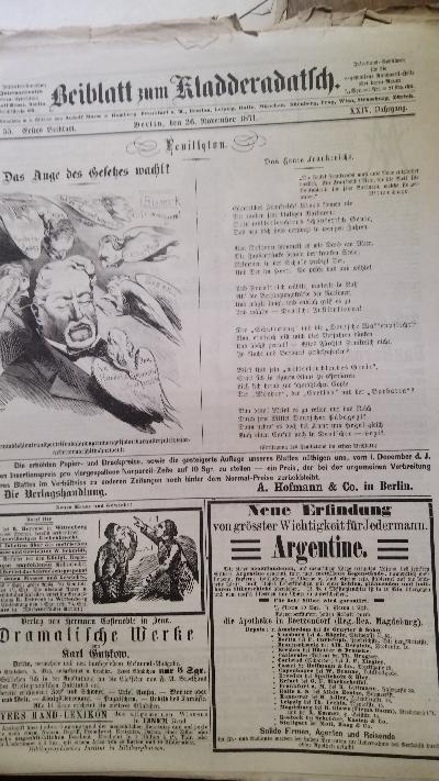 Kladderadatsch. Humoristisch-satyrisches Wochenblatt  Nr. 19,31-33,55,57 - Front Cover