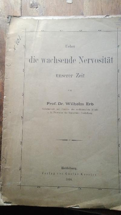 Über die wachsende Nervosität unserer Zeit - Front Cover