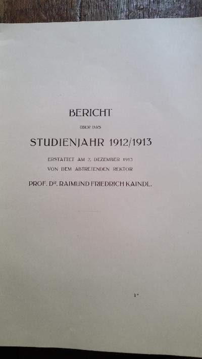 Die feierliche Inauguration des Rektors der K. K. Franz Josephs Universität in Czernowitz  Für das Studienjahr 1913/1914  Am 2. Dezember 1913 - Front Cover