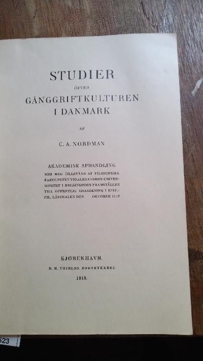 Studier öfver Ganggriftkulturen i Danmark - Front Cover