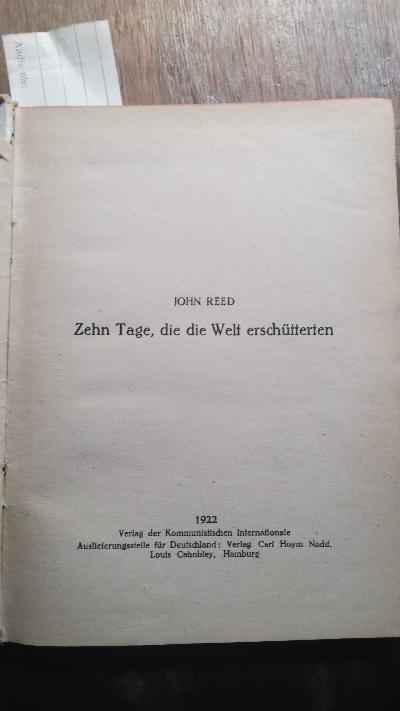 Zehn Tage, die die Welt erschütterten - Front Cover