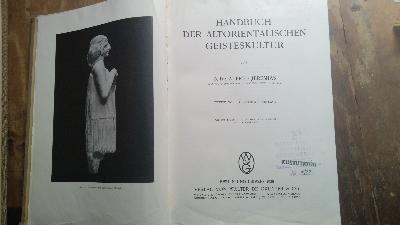 Handbuch der altorientalischen Geisteskultur - Front Cover