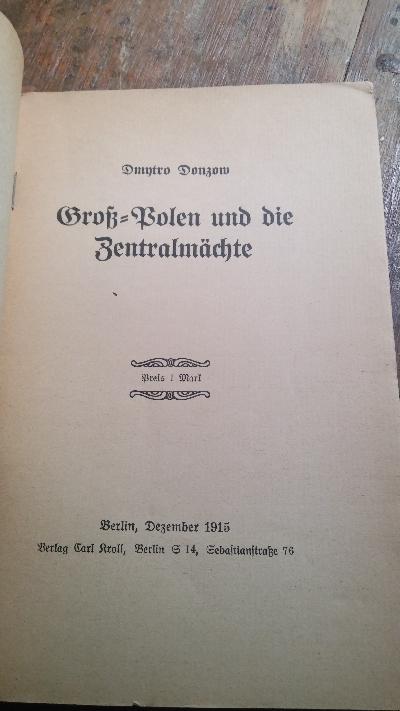 Gross - Polen und die Zentralmächte - Front Cover