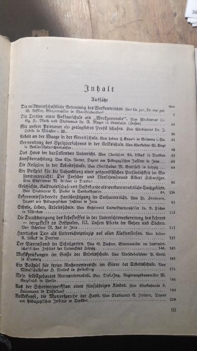 Die Arbeitsschule  Monatsschrift des Deutschen Vereins für werktätige Erziehung  44. Jahrgang - Front Cover