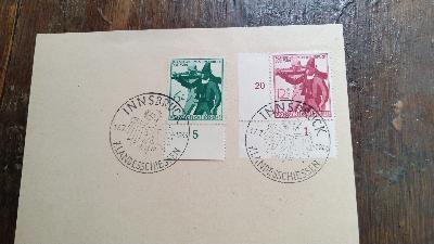 Postkarte mit 6+4 und 12+8  Briefmarke 7. Landesschiessen Innsbruck Juli 1944 - Front Cover