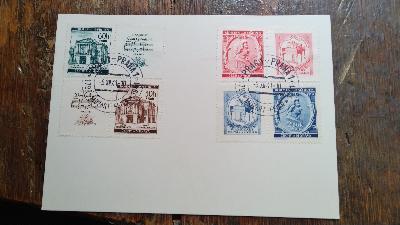 Postkarte mit 8 tschechischen Briefmarken Böhmen und Mähren, Mozartmotive - Front Cover