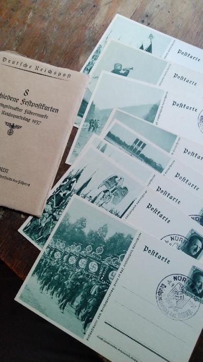 Acht verschiedene Festpostkarten mit eingedruckter Führermarke zum Reichsparteitag 1937 - Front Cover