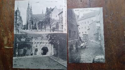 Drei alte Ansichstpostkarten von Liegnitz  Kirche St. Peter u. Paul   Hauptportal des Königl. Schlosses - Front Cover