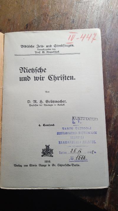 Nietzsche und wir Christen - Front Cover