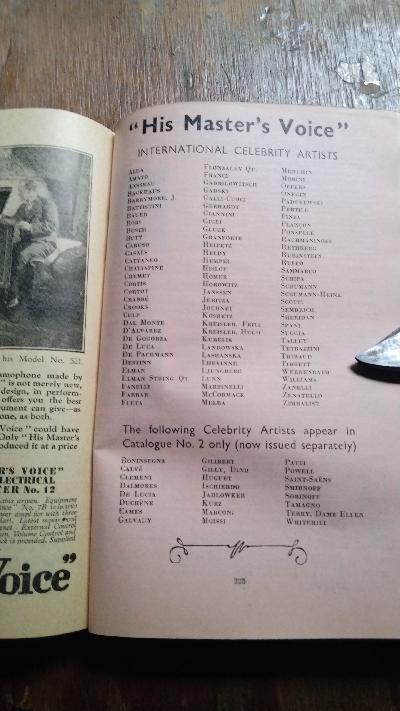 Catalogue of His Master’s Voice Records: Including all records issued up to and including December 31st, 1930 (with the exception of Records of Unique and Historic Interest, for which see Catalogue No. 2, issued separately) - Front Cover