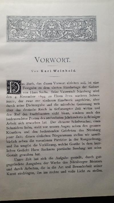 Hans Sachs - Forschungen  Festschrift Festschrift zur vierhundertsten Geburtstagsfeier des Dichters. Im Auftrag der Stadt Nürnberg herausgegeben - Front Cover