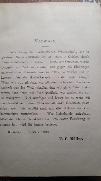 Hydrotherapie  Ein kurzes Lehrbuch für Studierende und Aerzte - Front Cover