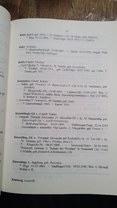 Deutsch - baltisches Gedenkbuch   Unsere Toten der Jahre 1939 - 1947  Nachtrag - Front Cover