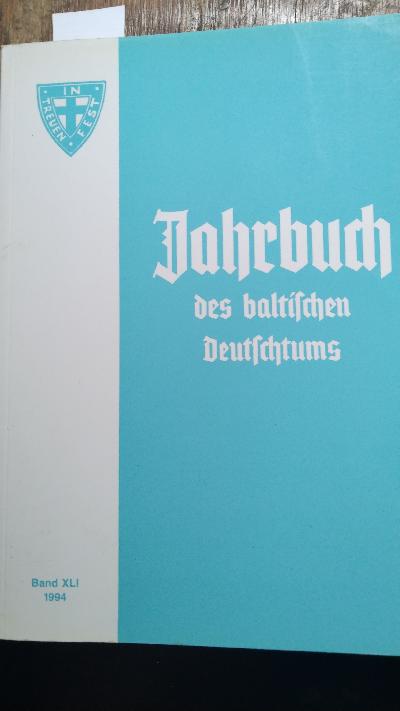 Jahrbuch des baltischen Deutschtums 1994 - Front Cover
