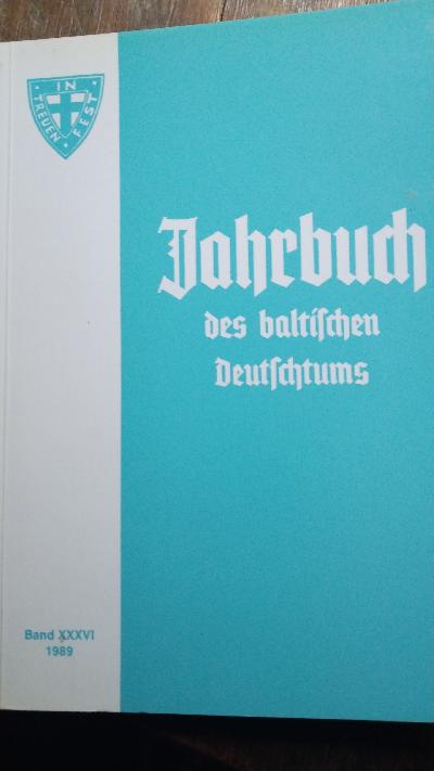 Jahrbuch des baltischen Deutschtums 1989 - Front Cover