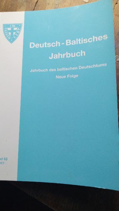 Deutsch - Baltisches Jahrbuch  2017 - Front Cover