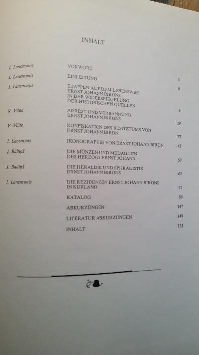 Ernst Johann Biron  1690 - 1990  Katalog der Ausstellung im Schloss Rundale / Ruhental - Front Cover