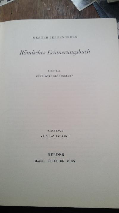 Römisches Erinnerungsbuch - Front Cover