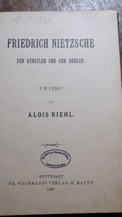 Friedrich Nietzsche Der Künstler und der Denker - Front Cover