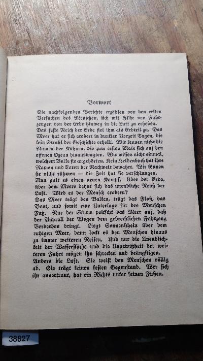 Die Anfänge der Luftschiffahrt  Aus Berichten von Zeitgenossen. - Front Cover