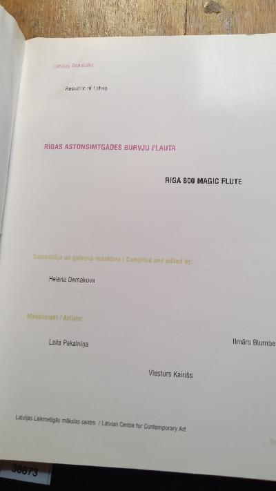 Rigas Astonsimtgades Burvju Flauta  Riga 800 Magica Flute - Front Cover