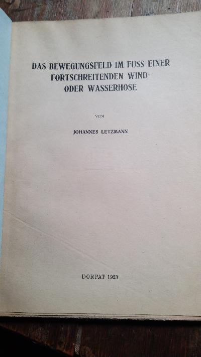Das Bewegungsfeld im Fuss einer fortschreitenden Wind- oder Wasserhose - Front Cover