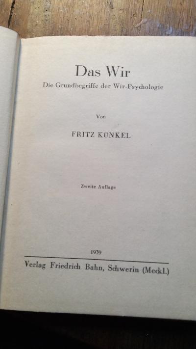Das Wir  Die Grundbegriffe der Wir - Psychologie - Front Cover