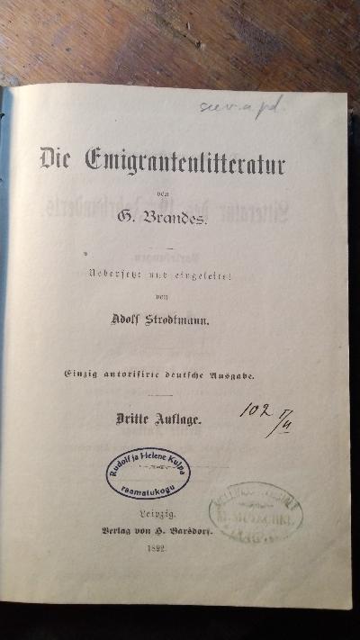 Die Emigrantenlitteratur  Die romantische Schule in Deutschland - Front Cover