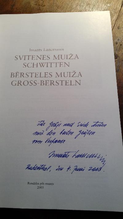 Schwitten Gross - Bersteln  Svitenes Muiza  Bersteles Muiza - Front Cover