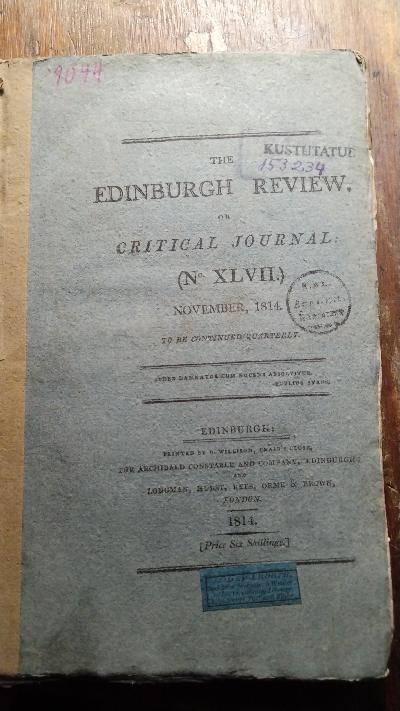 The Edinburgh Review, or Critical Journal  Nr. XLVII - Front Cover
