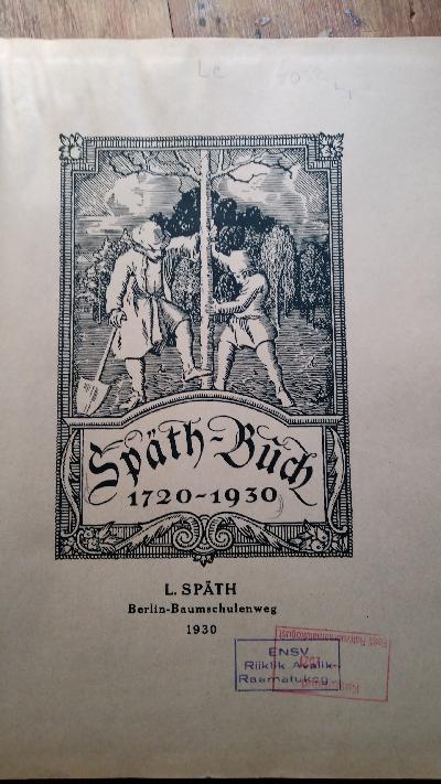 Späth - Buch 1720 - 1930 - Front Cover