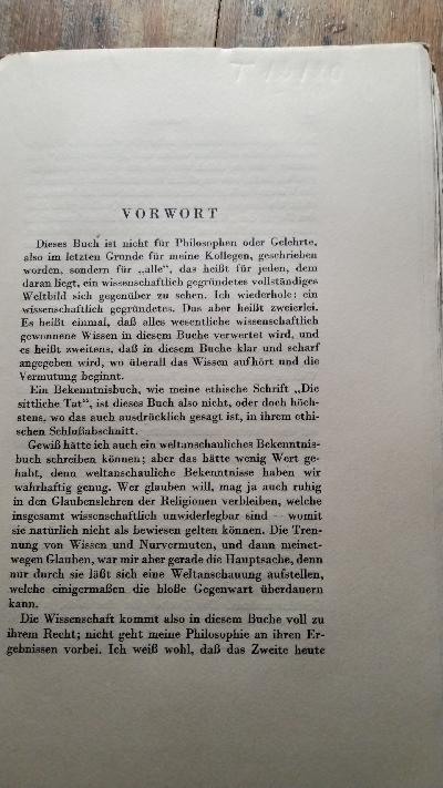 Der Mensch und die Welt - Front Cover