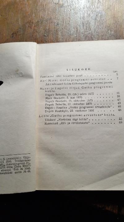 Gotha Programmi Arvustus  Tölge Saksa Keelest - Front Cover