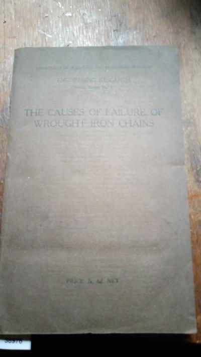The Causes of Failure of Wrought Iron Chains - Front Cover