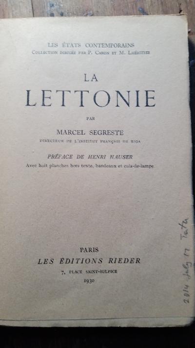 La Lettonie - Front Cover
